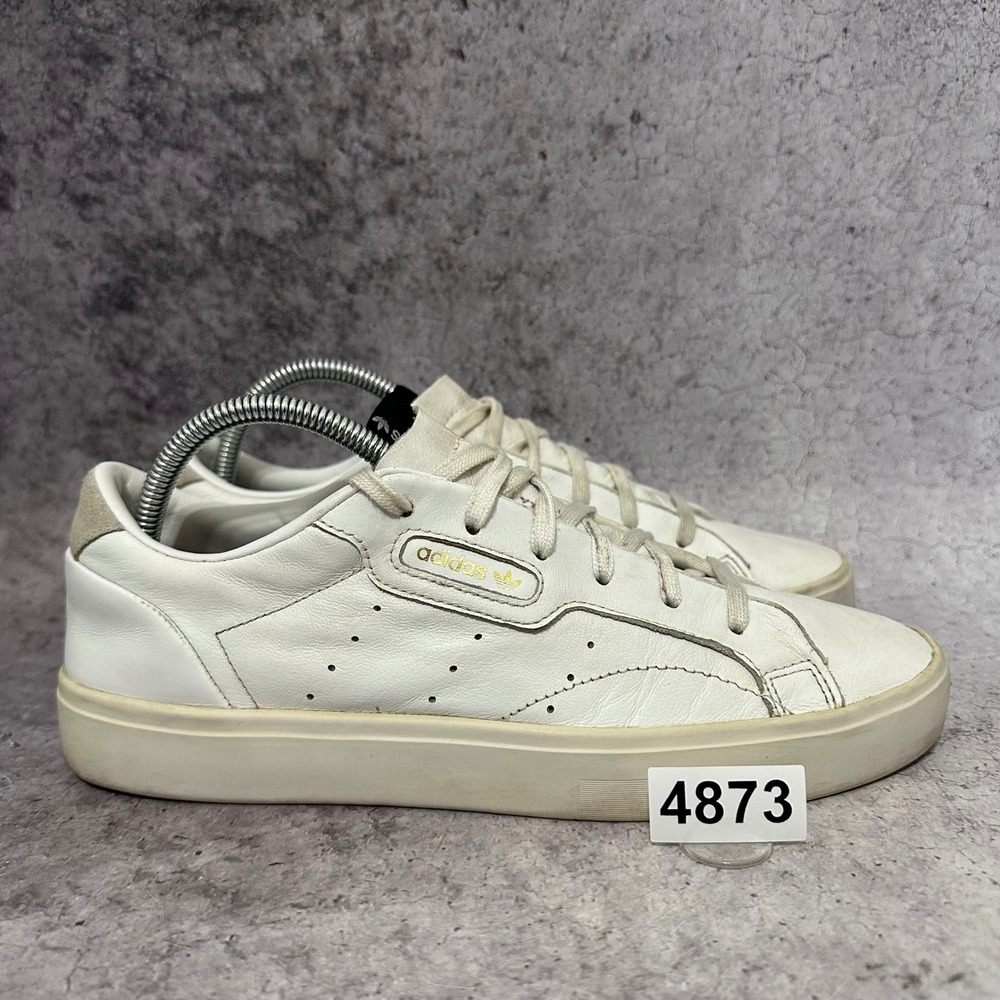 Adidas Sleek W Sneakers Womens 9.5 White Leather DB3258 Low Top Shoes